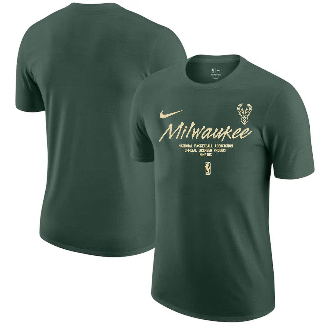 Men 2025 NBA Milwaukee Bucks Green Nike T shirts style 3